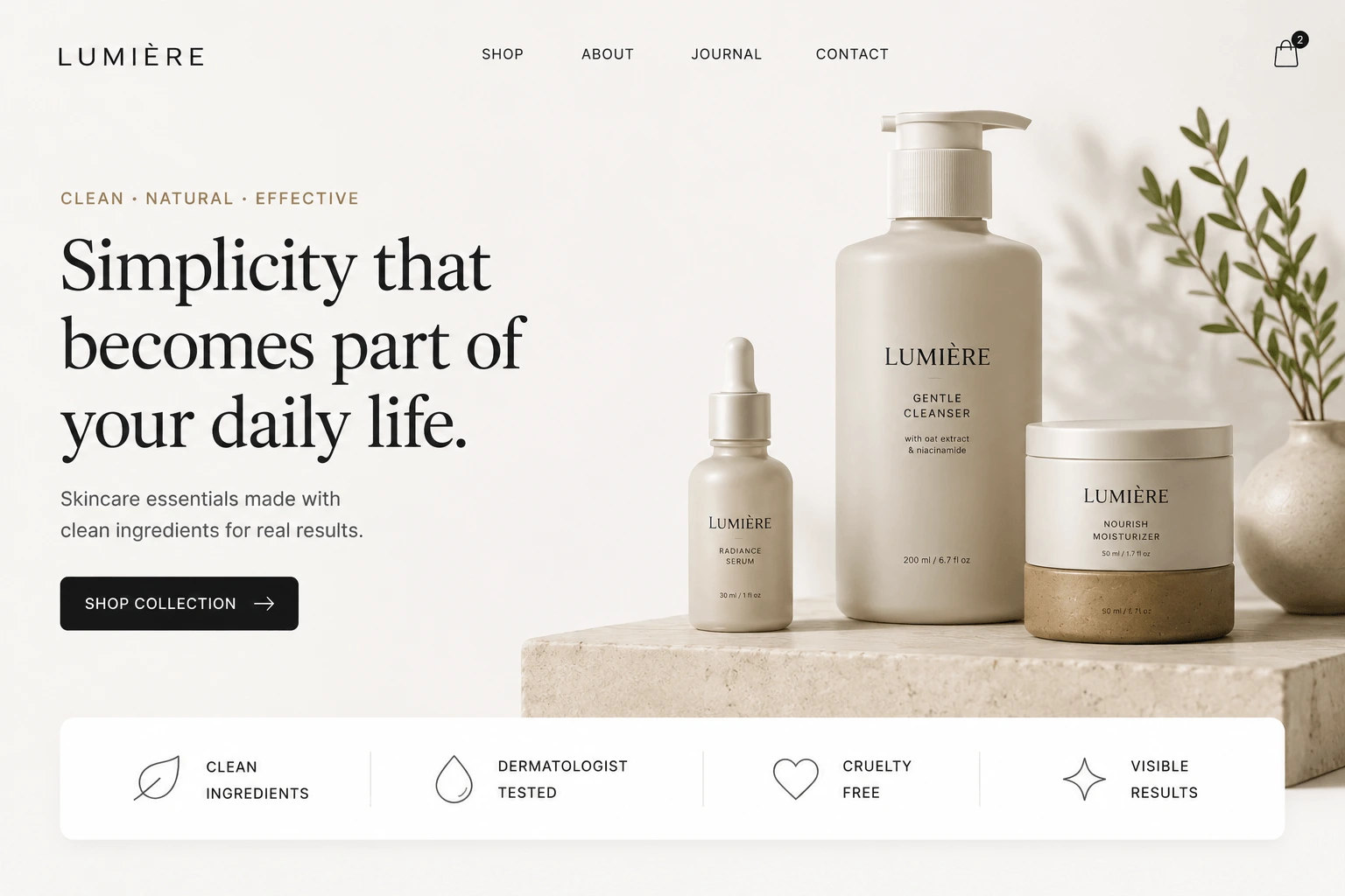 Lumiere Skincare Website Proof