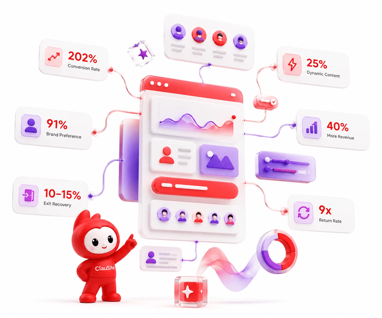 Technology statistics hero illustration