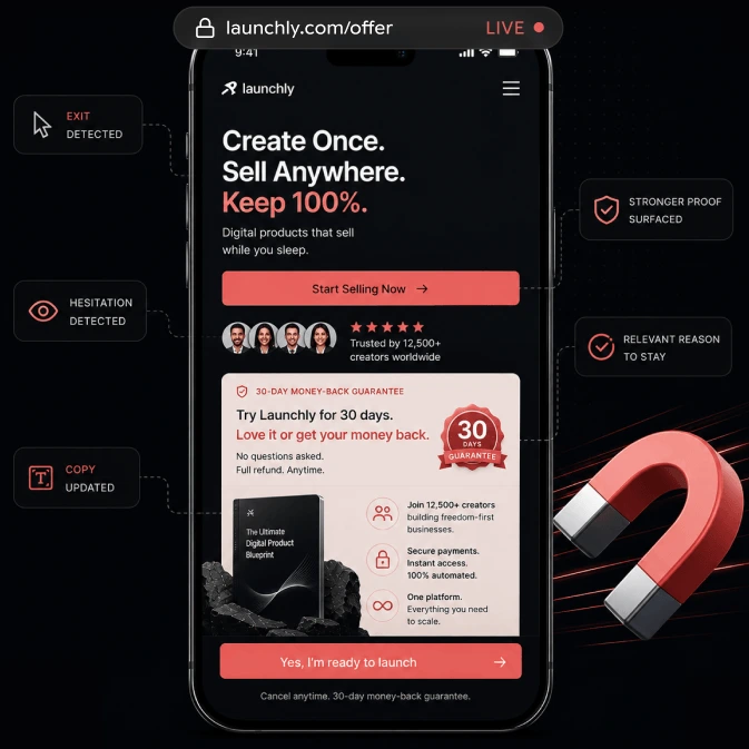 Almost Exit mobile visitor experience mockup